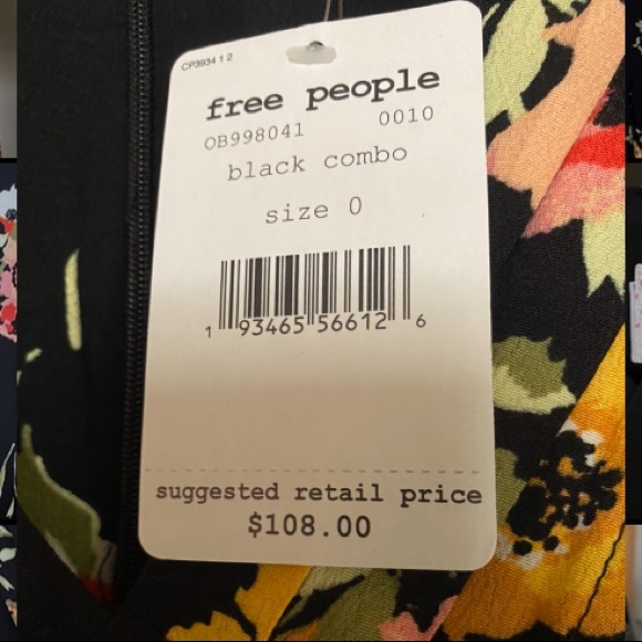 New Free People Neon Garden Floral Dress size 0 - Picture 8 of 8